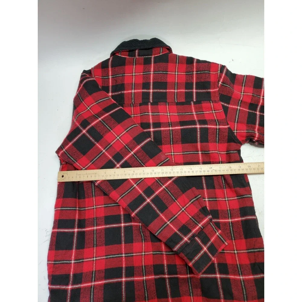 Ozark Trail Lumberjack Buffalo Flannel Insulated Shirt Jacket Quilted Red Plaid